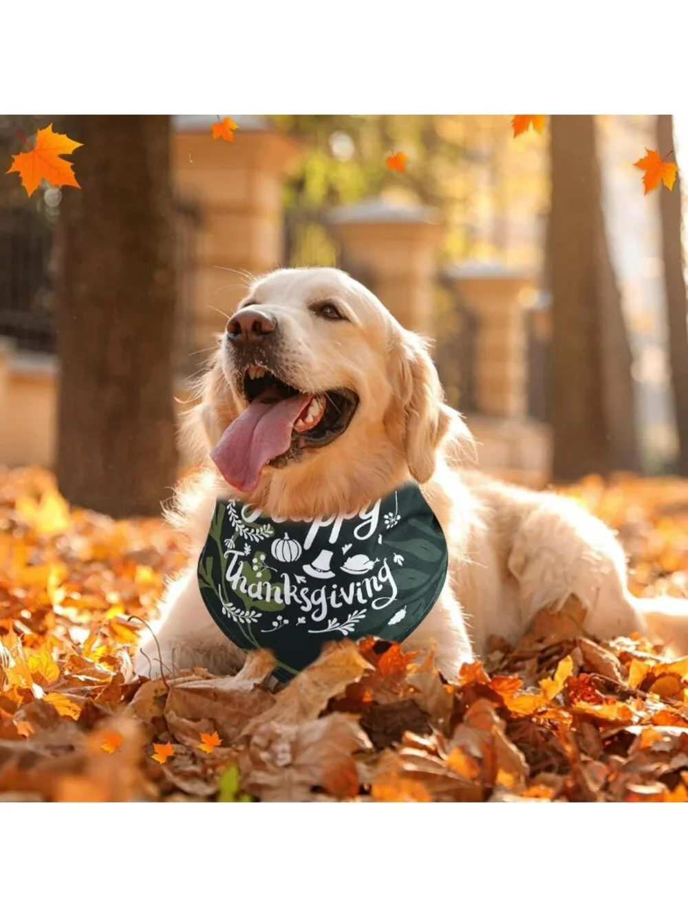 120 Pcs Fall Dog Bandanas - Adjustable Pumpkin Triangle Scarves for Pets